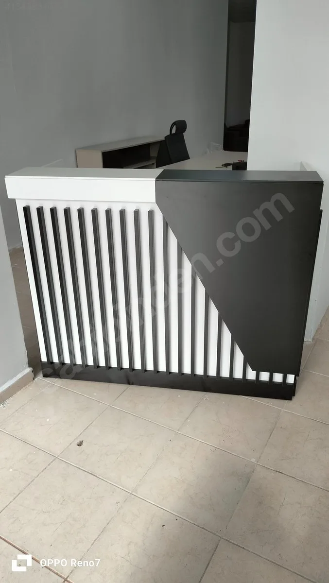 140x60 Beyaz Siyah Çekmeceli Banko Sıfır (1)