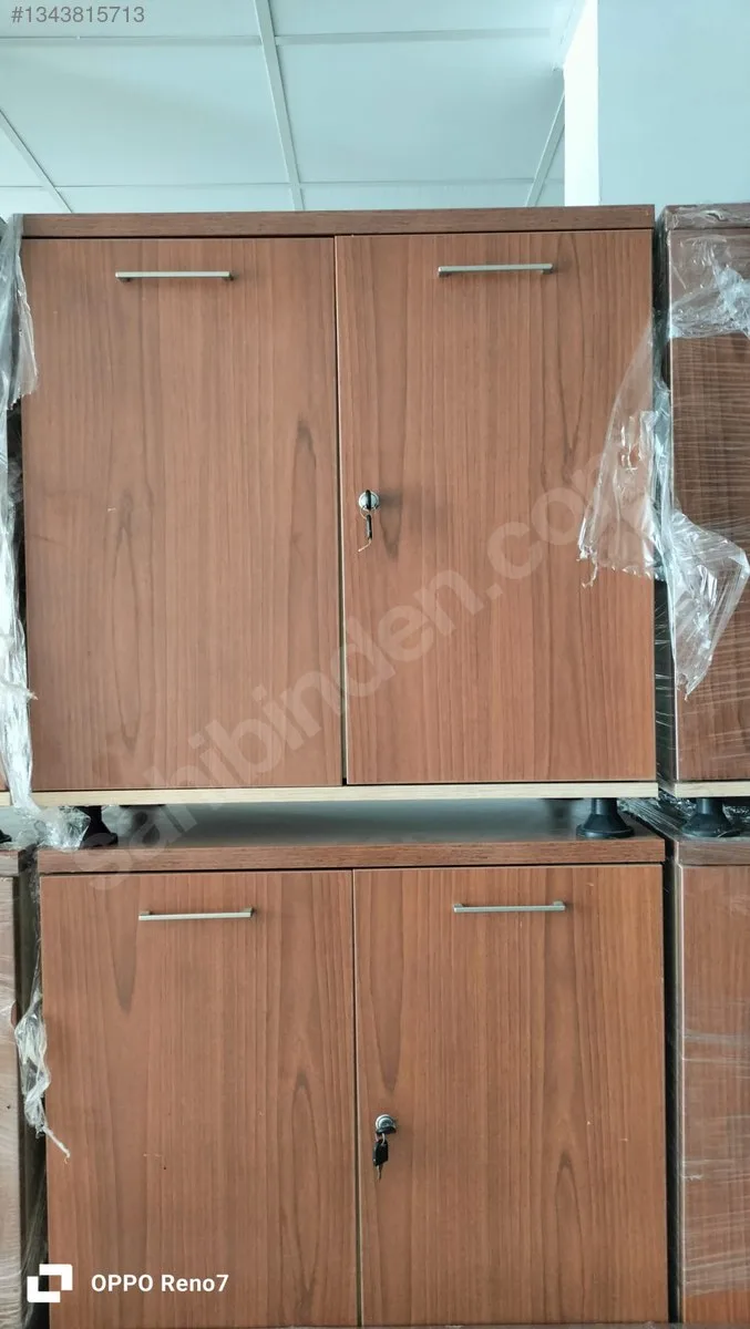 80x80 Ceviz Yarım Dosya Dolabı İkinci El (1)