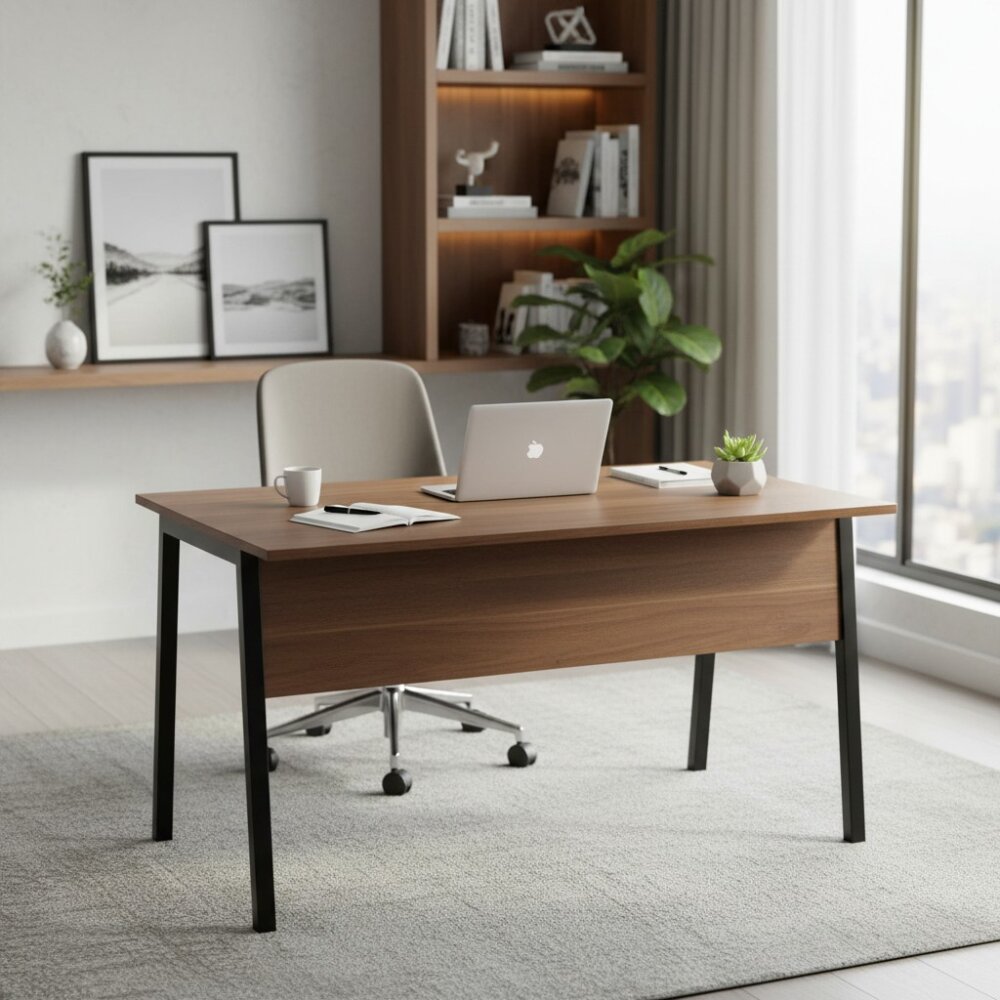 ATOM 140*70 CEVİZ MDF ÇALIŞMA MASASI - ATOM OFİS