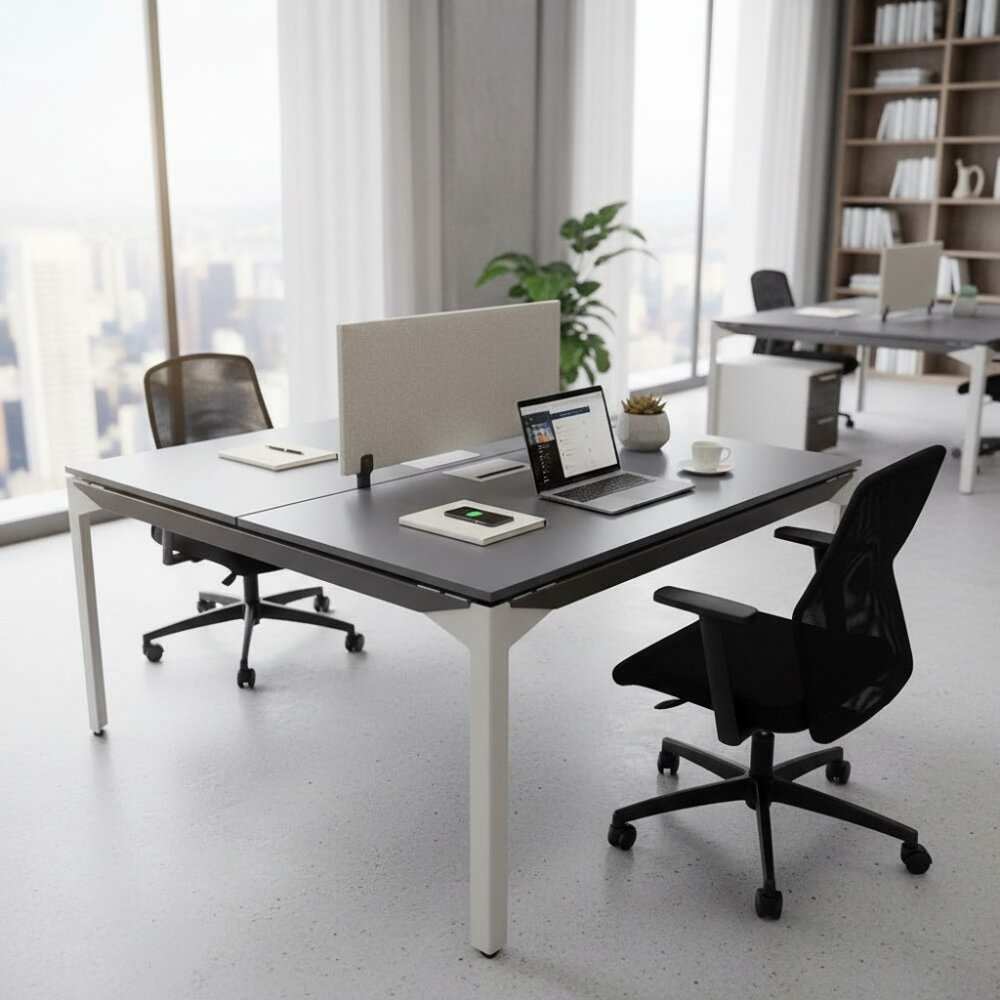 ATOM - SES YALITIMLI DATAPORTLU MDF 2'Lİ WORKSTATİON - ATOM OFİS