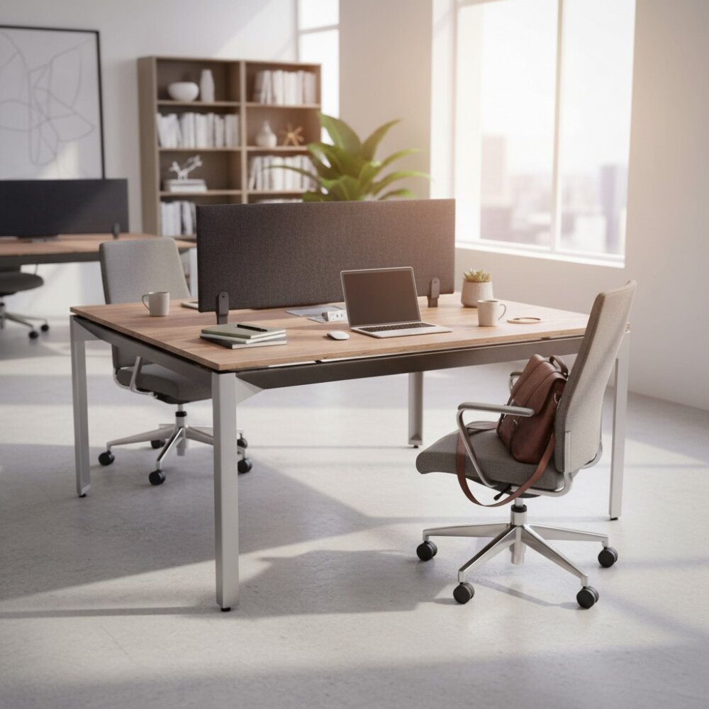 ATOM - SES YALITIMLI DATAPORTLU MDF 2'Lİ WORKSTATİON - ATOM OFİS