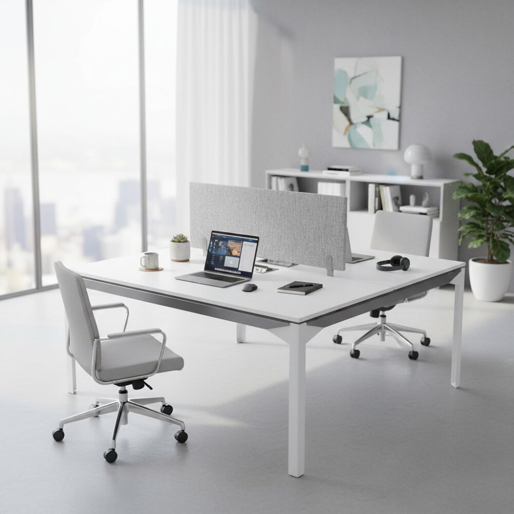 ATOM - SES YALITIMLI DATAPORTLU MDF 2'Lİ WORKSTATİON - ATOM OFİS
