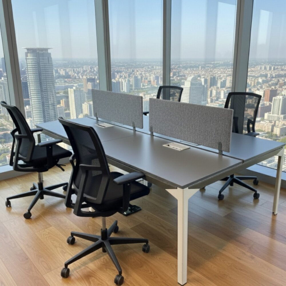 ATOM - SES YALITIMLI DATAPORTLU MDF 4'LÜ WORKSTATİON - ATOM OFİS