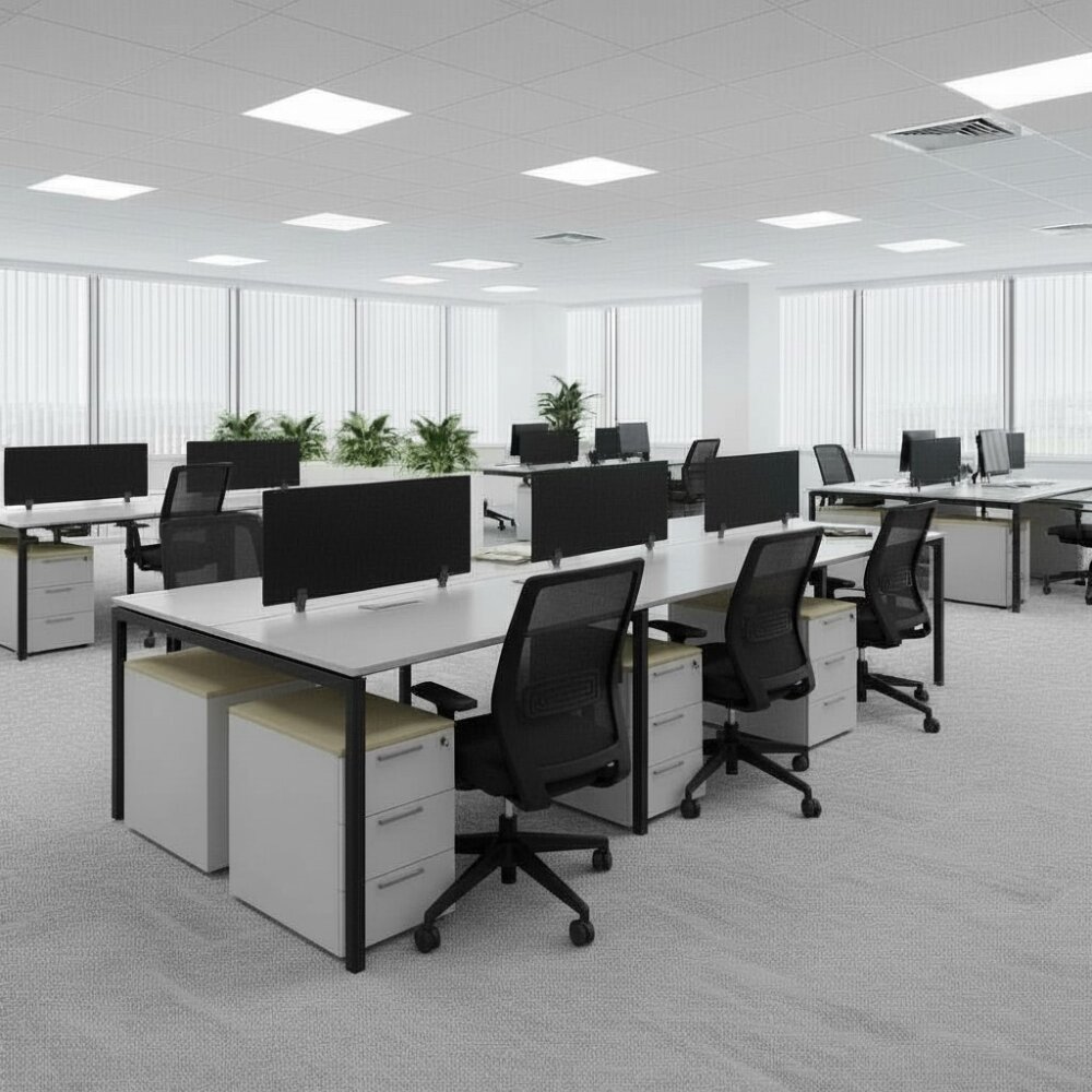 ATOM - SES YALITIMLI DATAPORTLU MDF 6'LI ÇOKLU ÇALIŞMA MASASI - ATOM OFİS