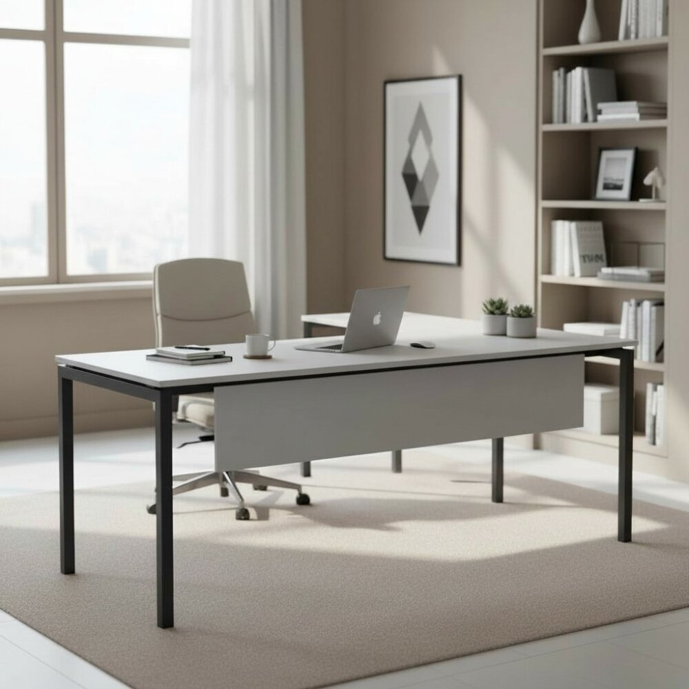 ATOM SMOOTH KÜL GRİ MDF L ÇALIŞMA MASASI - ATOM OFİS