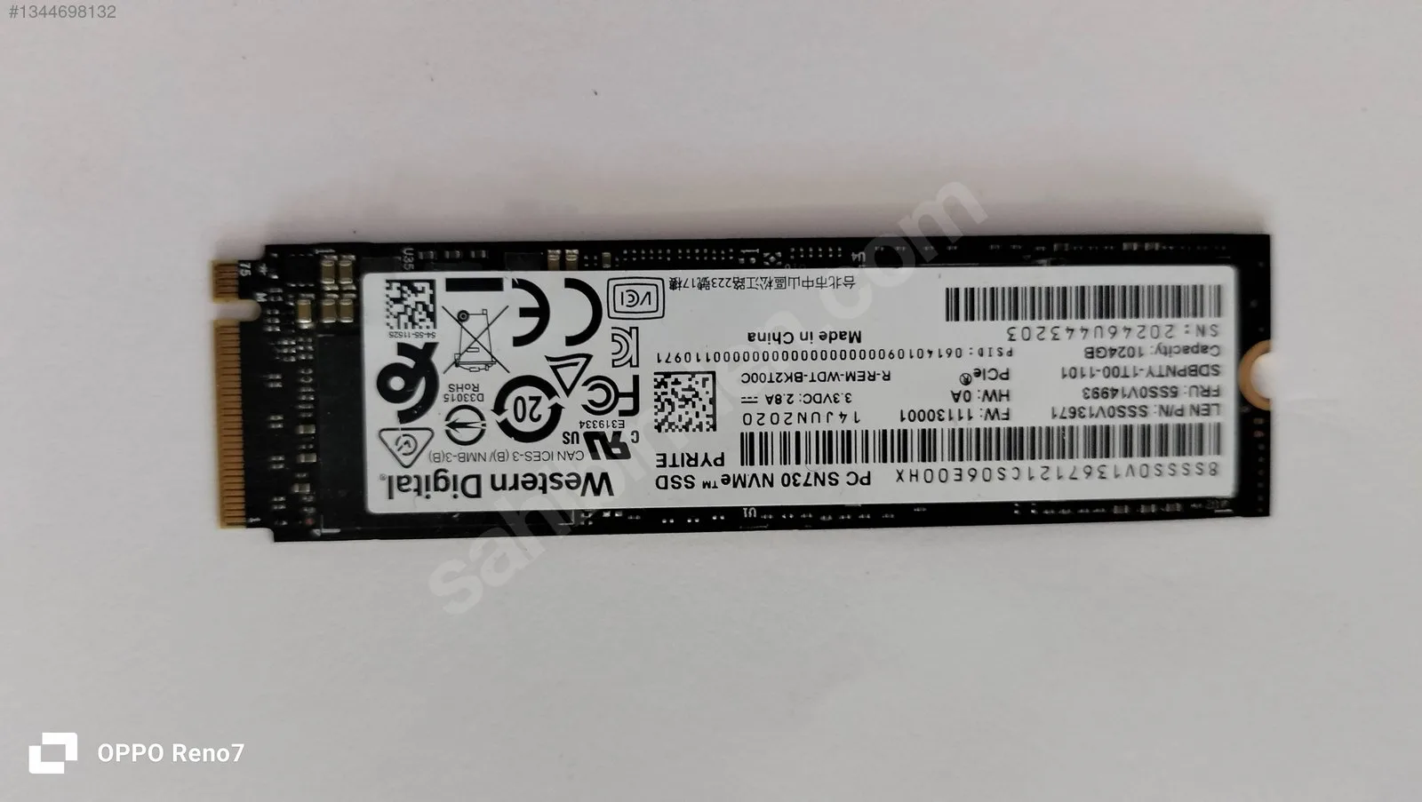 Western Digital SN730 1 TB SSD İkinci El